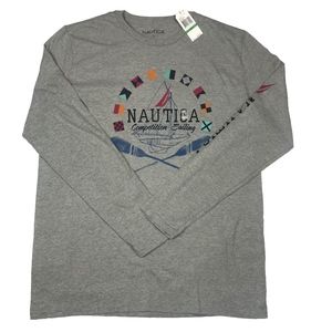 NEW NAUTICA CROSSED OARS LONG SLEEVE TEE MEN
